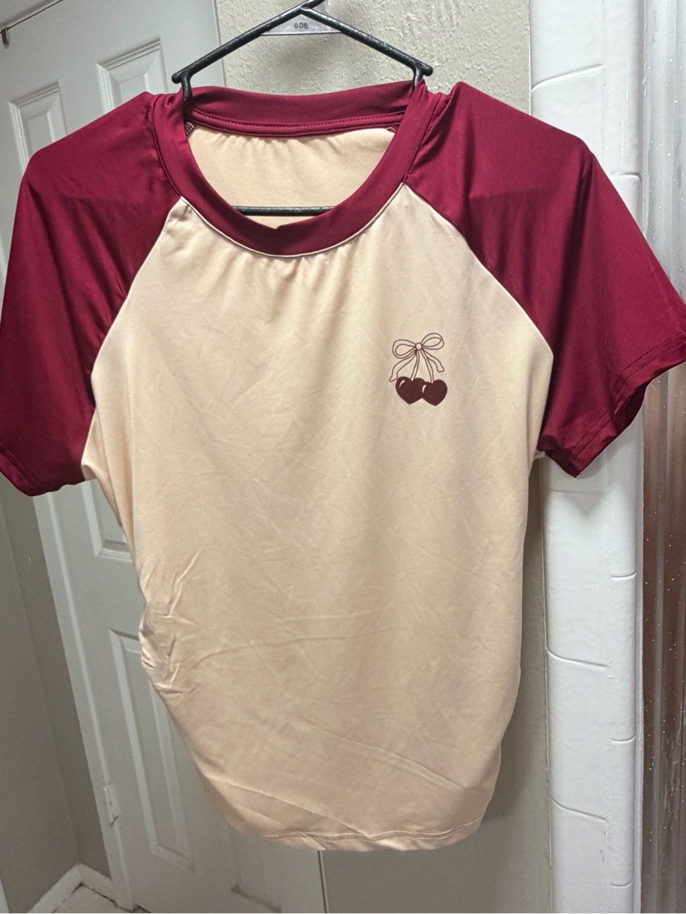 Cream cherry shirt